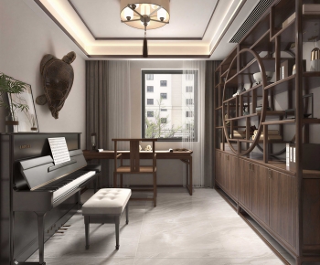 New Chinese Style Piano Room-ID:919111975