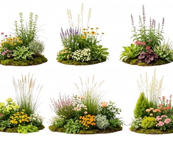 Modern Flowers And Grass-ID:713748941
