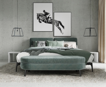 Modern Double Bed-ID:620668893