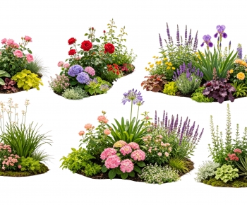 Modern Flowers And Grass-ID:261997947
