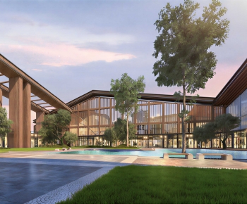 New Chinese Style Building Appearance-ID:960800699