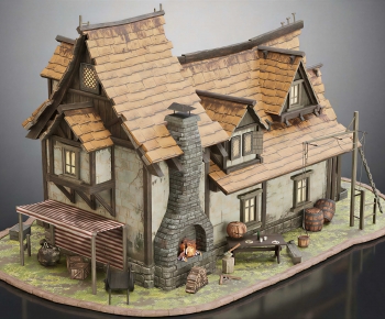 Modern Cartoon House-ID:615420363