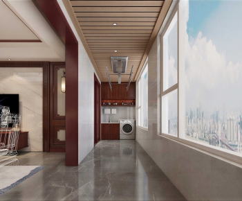 Modern Balcony Laundry Room-ID:425952916