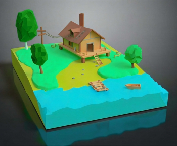 Modern Cartoon House-ID:584752084