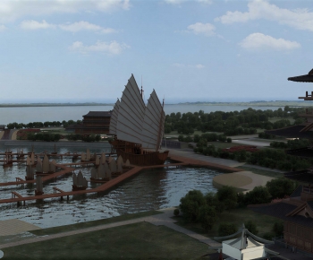 New Chinese Style Park Landscape-ID:301023019