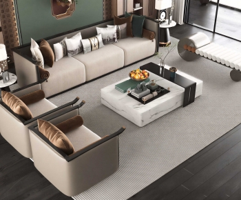 New Chinese Style Sofa Combination-ID:419120072
