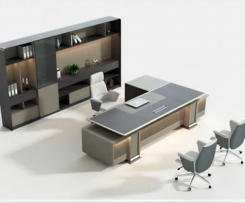Modern Office Desk And Chair-ID:644889126
