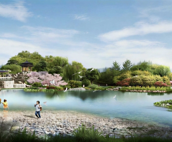 New Chinese Style Park Landscape-ID:900121937