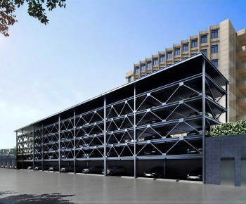 Modern Outdoor Parking Lot-ID:413714894