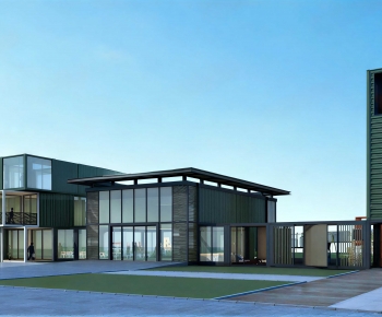 Modern Appearance Of Commercial Building-ID:455662014