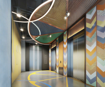 Modern Office Elevator Hall-ID:648579641