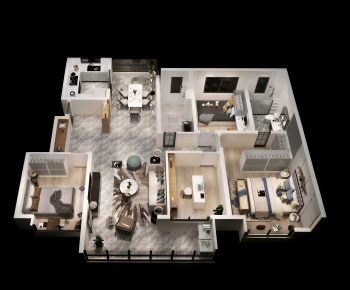 Modern A Bird's-eye View Of Home Decoration-ID:103731286