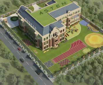 Modern Architectural Bird's-eye View Planning-ID:427452096