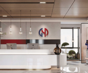 Modern Office Reception Desk-ID:958345894