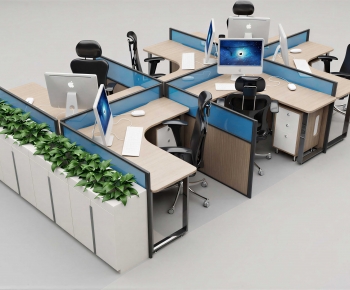 Modern Office Desk And Chair-ID:158214094
