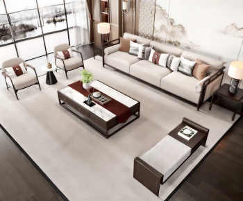 New Chinese Style Sofa Combination-ID:685957911