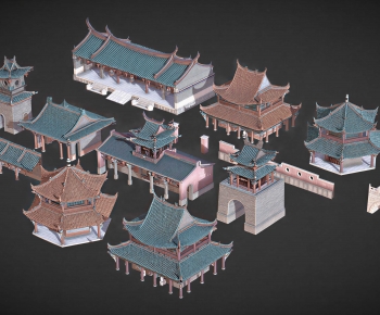 Chinese Style Ancient Architectural Buildings-ID:611762058