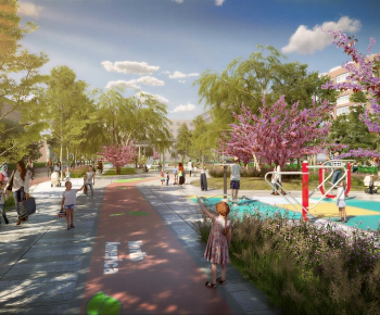 Modern Park Landscape-ID:607509655