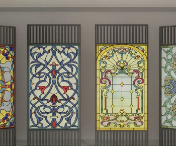 European Style Glass Screen Partition-ID:788731108