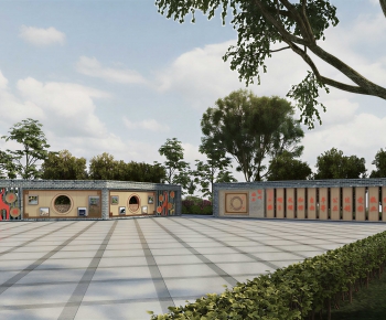 New Chinese Style Park Landscape-ID:327239045