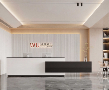 Modern Office Reception Desk-ID:128864051