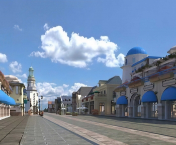 Mediterranean Style Commercial Street-ID:559982062