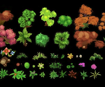 Modern Flowers And Grass-ID:543478012