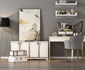 Modern Computer Desk And Chair-ID:313895949