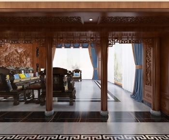 Chinese Style A Living Room-ID:739166982