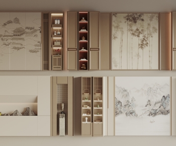 New Chinese Style TV Wall-ID:355438959