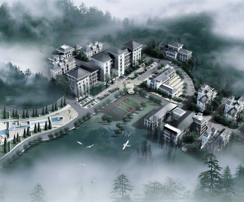 Modern Architectural Bird's-eye View Planning-ID:283442022
