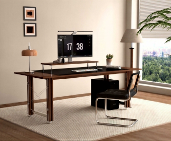 New Chinese Style Computer Desk And Chair-ID:156169891