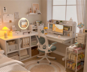 Modern Computer Desk And Chair-ID:568344121