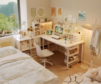 Modern Computer Desk And Chair-ID:719259028