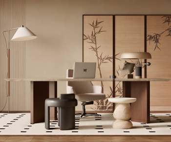 Modern Computer Desk And Chair-ID:398819921
