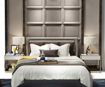 Modern Double Bed-ID:795507916