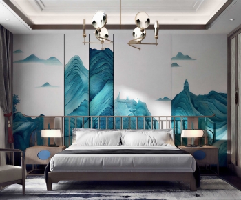 New Chinese Style Bedroom-ID:463716036