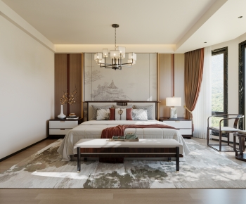 New Chinese Style Bedroom-ID:629841098