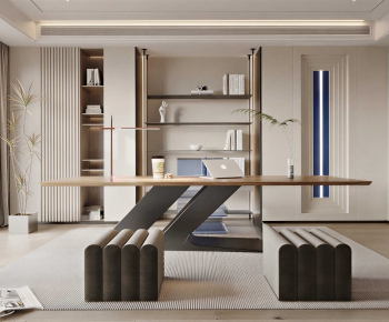 Modern Computer Desk And Chair-ID:241410975