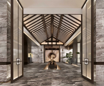 New Chinese Style Office Reception Desk-ID:716579063