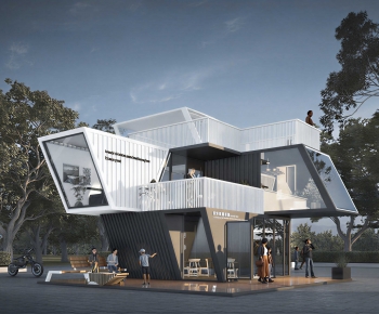 Modern Appearance Of Commercial Building-ID:390418052