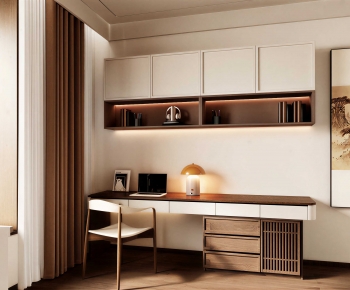 Modern Computer Desk And Chair-ID:731230978
