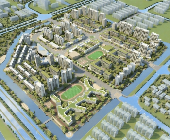 Modern Architectural Bird's-eye View Planning-ID:820092924