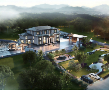 Modern Architectural Bird's-eye View Planning-ID:518219952