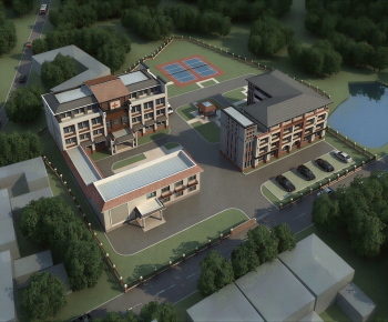Modern Architectural Bird's-eye View Planning-ID:870043046