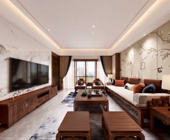 Chinese Style A Living Room-ID:584897998