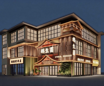 New Chinese Style Facade Element-ID:428215036