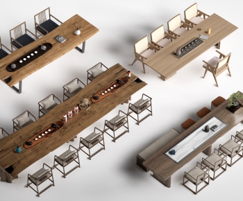 New Chinese Style Tea Tables And Chairs-ID:691582923