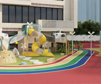 Modern Outdoor Space In Kindergarten-ID:162693023
