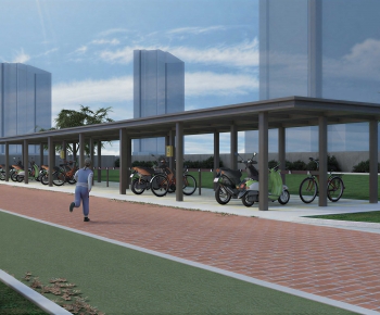 Modern Outdoor Parking Lot-ID:727864986